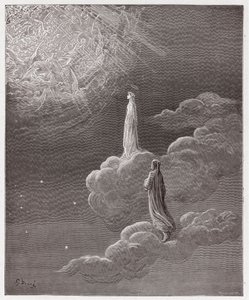 Den guddommelige komedie (La Divina Commedia, La Divine Comedie), Paradiso, Canto 14: Dante og Beatrice oversat til Mars sfære - af Dante Alighieri (1265-1321) - Illustration af Gustave Dore (1832-1883) af Gustave Dore