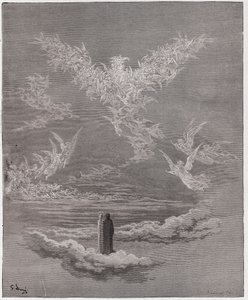 Den guddommelige komedie (La Divina Commedia, La Divine Comedie), Paradiso, Canto 19: De velsignede sjæle danner en ørn på himlen - af Dante Alighieri (1265-1321) - Illustration af Gustave Dore (1832-1883) af Gustave Dore