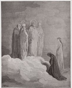 Den guddommelige komedie (La Divina Commedia, La Divine Comedie), Paradiso, Canto 26: St. John undersøger Dante angående kærlighed - af Dante Alighieri (1265-1321) - Illustration af Gustave Dore (1832-1883) af Gustave Dore