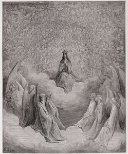 The Divine Comedy (La Divina Commedia, La Divine Comedie), Paradiso, Canto 31: The queen of heaven - af Dante Alighieri (1265-1321) - Illustration af Gustave Dore (1832-1883) af Gustave Dore