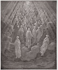 Den guddommelige komedie (La Divina Commedia, La Divine Comedie), Paradiso, Canto 5: Værten af utallige glødende sjæle i det andet rige - af Dante Alighieri (1265-1321) - Illustration af Gustave Dore (1832-1883) af Gustave Dore
