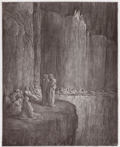 Den guddommelige komedie (La Divina Commedia, La Divine Comedie), Purgatorio, Canto 13: Sapia renser sit skyldige liv - af Dante Alighieri (1265-1321) - Illustration af Gustave Dore (1832-1883) af Gustave Dore