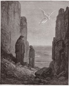 Den guddommelige komedie (La Divina Commedia, La Divine Comedie), Purgatorio, Canto 19: Digterne stiger op til den femte cirkel - af Dante Alighieri (1265-1321) - Illustration af Gustave Dore (1832-1883) af Gustave Dore
