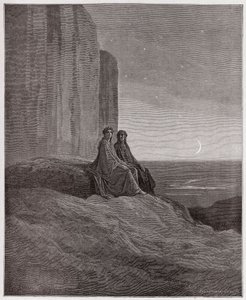 The Divine Comedy (La Divina Commedia, La Divine Comedie), Purgatorio, Canto 9: Twilight - af Dante Alighieri (1265-1321) - Illustration af Gustave Dore (1832-1883) af Gustave Dore