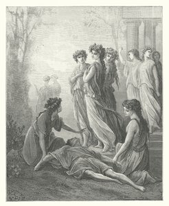La Fontaines fabler: Daphnis og Alcimadura (kobberstik) af Gustave Dore