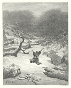 La Fontaines fabler: Træmanden og Merkur (kobberstik) af Gustave Dore