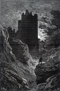 Frygtens slot - illustration af frygt af Gustave Doré, gravering af Gustave Dore