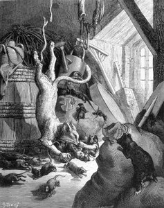 Katten og den gamle rotte - i "" Fabler"" af La Fontaine, ill. af Gustave Doré af Gustave Dore