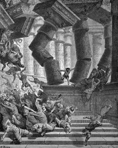 Samsons død - Bibelen af Gustave Dore