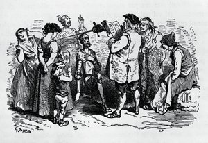 Induktionen af Don Quixote, illustreret af Gustave Dore