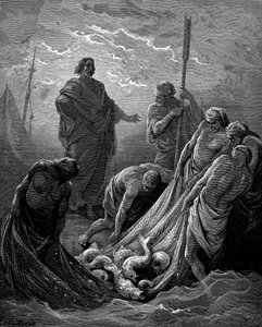 Det mirakuløse udkast til fisk, 1866 af Gustave Dore