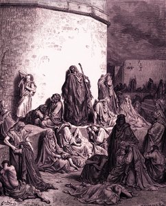 Folket sørger over Jerusalem, af Doré - Bibelen af Gustave Dore