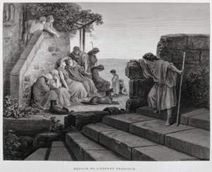 Den fortabte søns hjemkomst, illustration fra Dore-bibelen af Gustave Dore