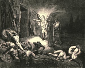Til porten kom han og rørte ved den med sin tryllestav, c1890. af Gustave Dore