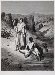 Tobias og englen, illustration fra Dore-bibelen af Gustave Dore