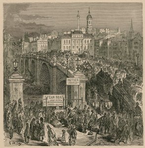 Trafik på London Bridge af Gustave Dore