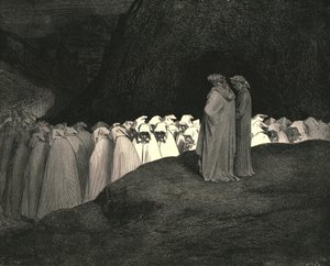 Toscana ... foragt ikke at instruere os, hvem du er, c1890. af Gustave Dore