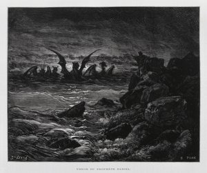 Profeten Daniels vision, illustration fra Dore-bibelen af Gustave Dore
