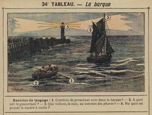Båden (farve litho) af Gustave Fraipont