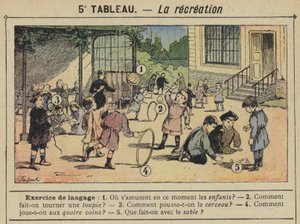La rekreation (farve litho) af Gustave Fraipont