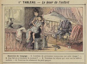 Barnets opståen (farve litho) af Gustave Fraipont