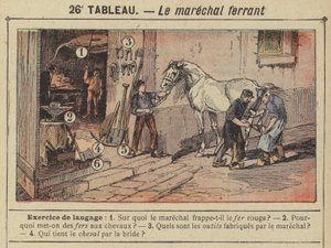 Le marechal ferrant (farve litho) af Gustave Fraipont