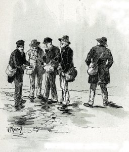 Gadehandlere med cigar- og cigarettips, Maubert-distriktet, Paris Tegning af Gustave Fraipont (1849-1923) tager fra "La seine a travers Paris" af Saint-Juirs