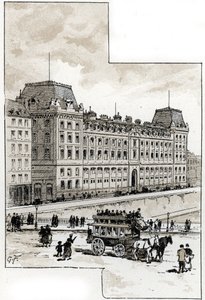 Udsigt over politidepartementet på Quai des Golfevres, Paris tegning af Gustave Fraipont (1849-1923) fra Saint-Juirs af Gustave Fraipont