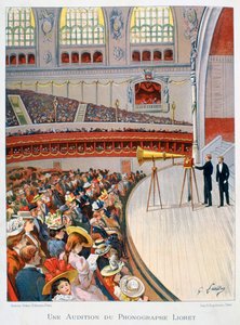 Fonograf eller grammofondisplay, 1800-tallet af Gustave Francois Lasellaz