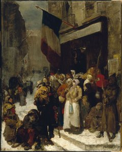 Kommunal kantine, Saint-Martin, under belejringen af Paris, ca. 1871 (olie på lærred)