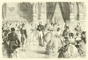 Danser kvadrille ved et fransk kejserligt hofbal (gravering)