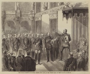 Prinsregenten af Preussen aflægger ed i slottets hvide sal i Berlin af Gustave Janet