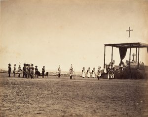 Messe i Camp de Châlons, 1857. af Gustave Le Gray