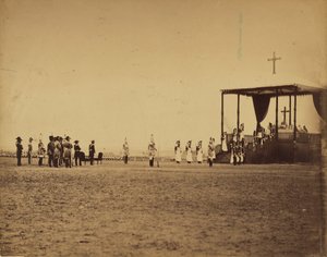 [Militærmesse i Camp de Chalons i kejserens nærvær (Le messe militaire..Camp de Chalons...presence de l