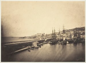 Anløbsbroen ved Sète, 1857. af Gustave Le Gray