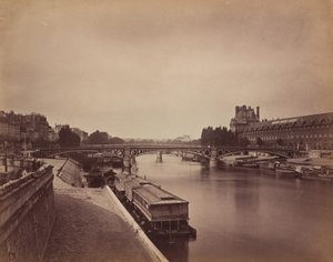 Pont du Carrousel, Paris: Udsigt mod vest fra Pont des Arts af Gustave Le Gray