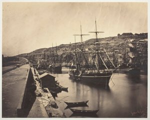 Havnen og byen Sète-Mediterranean Port et Ville de Sète-Mediterranée, 1857. af Gustave Le Gray