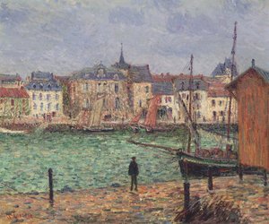 Havnen i Pornic ved højvande af Gustave Loiseau