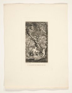 Landsbyboeren, der leder efter sin kalv af Gustave Marie Greux