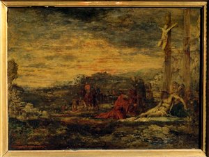 Golgata (maleri på træ) af Gustave Moreau