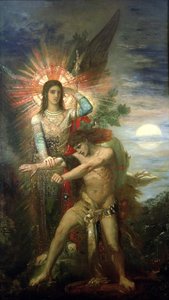 Jakob og englen, 1878 af Gustave Moreau