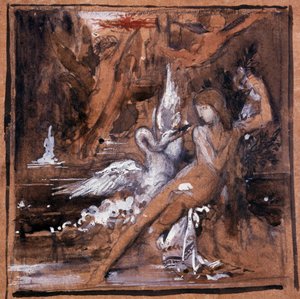 Leda og Svanen. Tegning af Gustave Moreau (1826-1898). af Gustave Moreau