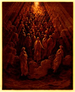 The Angels in the Planet Mercury, illustration fra The Dore Gallery, udgivet ca. 1890 (digitalt forbedret billede) af Gustave after Dore