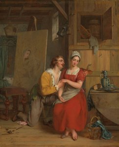 Anthony van Dyck bejler til sin model af Gustave or Gustaaf Wappers