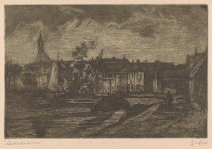 Leidschendam (original titel på objekt) af Gustave van der Does (signed by artist)