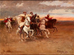Charging Cavaliers (olie på lærred)