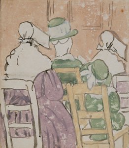 Figurer i kirke (akvarel på papir) af Gwen John