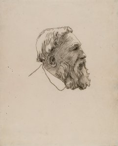 Rodins hoved (kul på papir) af Gwen John