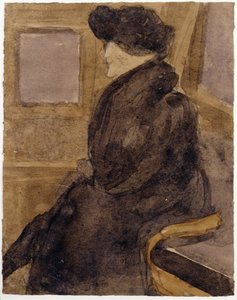 Gammel kvinde i sporvogn af Gwen John