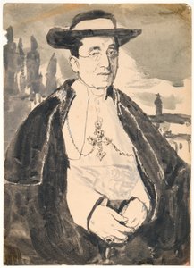 Pave Benedikt XV (gouache med wash på papir) af Gwen John